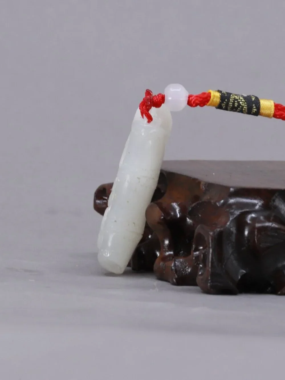 Chinese Hetian Jade Pendant w Fortune Bat & Ruyi